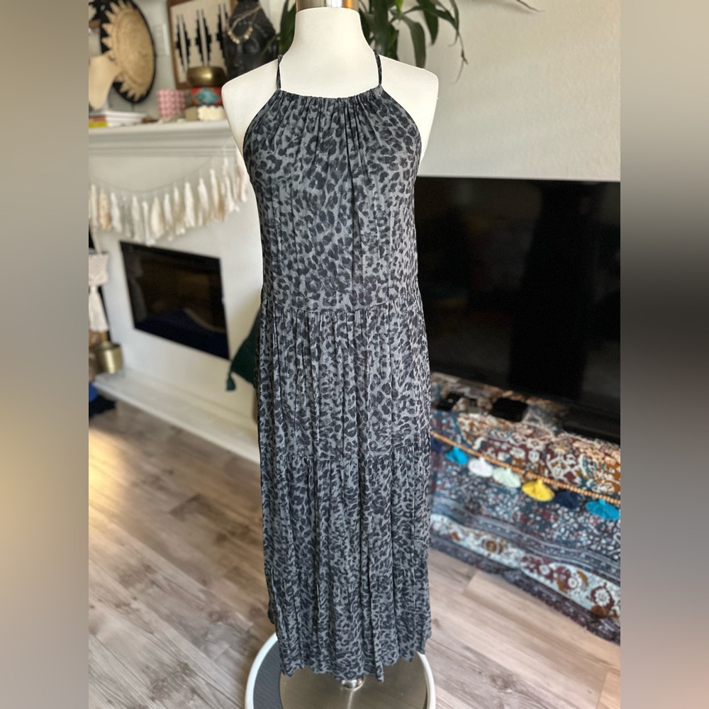 Animal pattern Shoulder baring MidiDress NWt